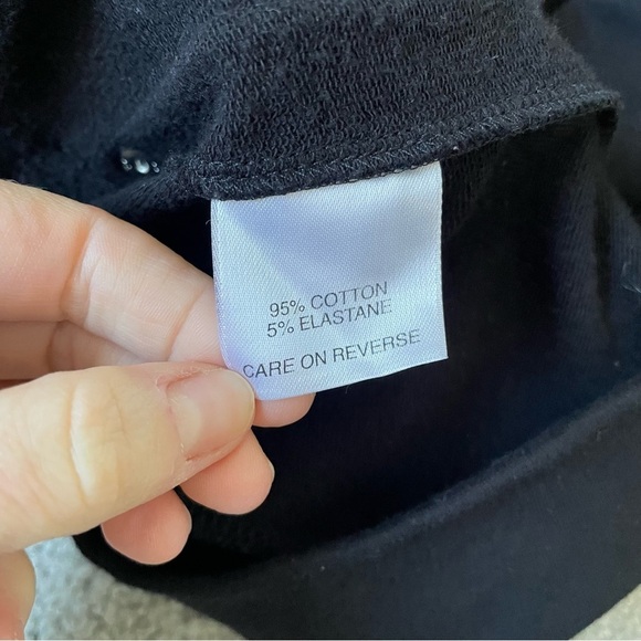 St. John Sport Black Stretch Cotton Zip Up Snap Detail Sweater Jacket Size Med - Picture 7 of 10